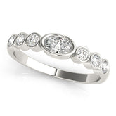Platinum Bezel Set Oval Diamond Half Eternity Band