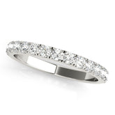 White gold Round Diamond Classic Half Eternity Band with Shared Prong Setting