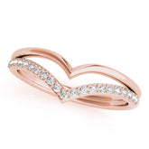 Rose gold Pavé Round Diamond Chevron Band with Channel Setting