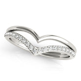 Silver Pavé Round Diamond Chevron Band with Channel Setting