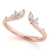 Rose gold Open Marquise Cluster Diamond Band with Prong Setting