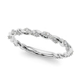 White gold Twisted Pave Round Diamond Eternity Band with Prong Setting