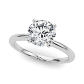Platinum Heart Solitaire Engagement Ring with Classic Band and Four-Prong Setting
