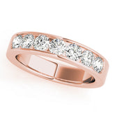 Rose gold Channel Set Round Diamond Comfort Fit Band