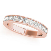 Rose gold Channel Set Round Diamond Eternity Band