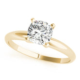 Yellow gold Heart Cut Solitaire Engagement Ring with Round Band and Four-Prong Setting