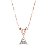 Rose gold Bezel-Set Trillion Diamond Pendant