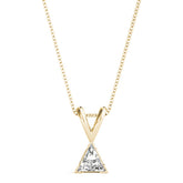 Yellow gold Bezel-Set Trillion Diamond Pendant
