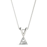 White gold Bezel-Set Trillion Diamond Pendant