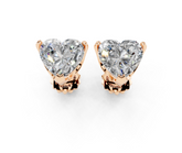 Rose gold Heart Brilliant Diamond Stud Earring