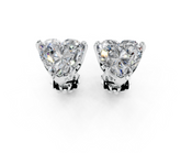 Platinum Heart Brilliant Diamond Stud Earrings