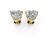 Yellow gold Heart Brilliant Diamond Stud Earrings