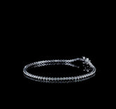 White gold Bezel Set Round Diamond Tennis Bracelet with Box Clasp