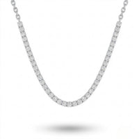 White Gold Round Brilliant Essence Diamond Tennis Necklace With Prong Setting