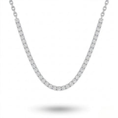 White Gold Round Brilliant Essence Diamond Tennis Necklace With Prong Setting