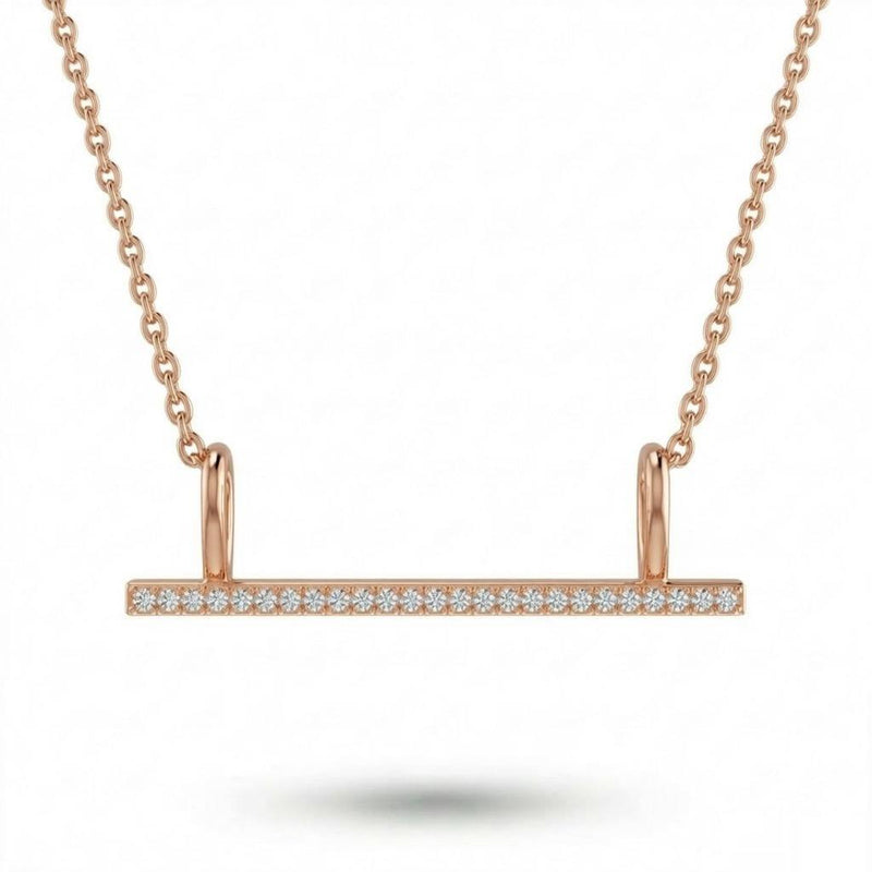 Rose Gold Round Brilliant Aurexon Diamond Medallion Pendant Necklace With Pavé Setting