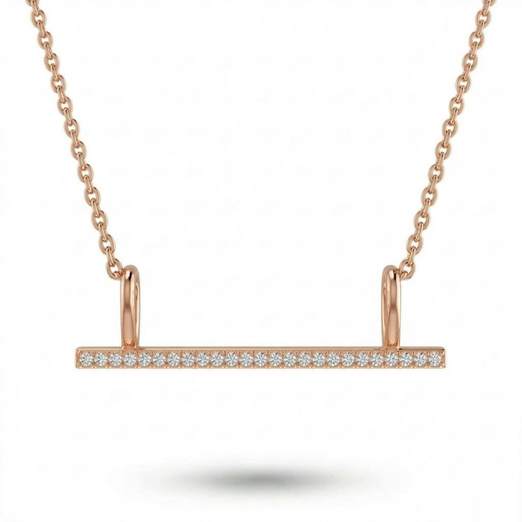 Rose Gold Round Brilliant Aurexon Diamond Medallion Pendant Necklace With Pavé Setting