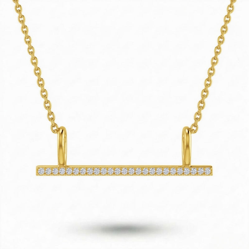 Yellow Gold Round Brilliant Aurexon Diamond Medallion Pendant Necklace With Pavé Setting