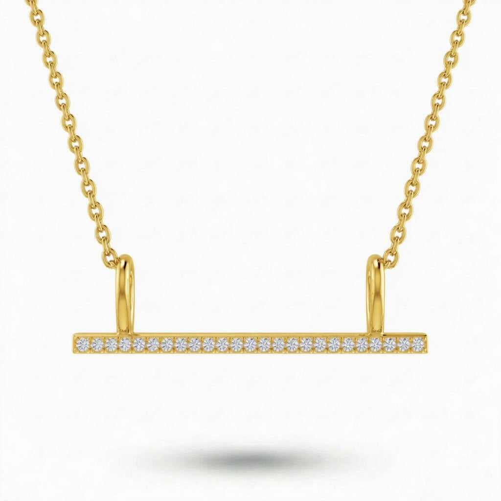 Yellow Gold Round Brilliant Aurexon Diamond Medallion Pendant Necklace With Pavé Setting