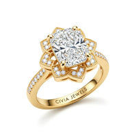 Yellow Gold Radiant Diamond Vintage Halo Engagement Ring With Four Prong Setting And Pavé Band