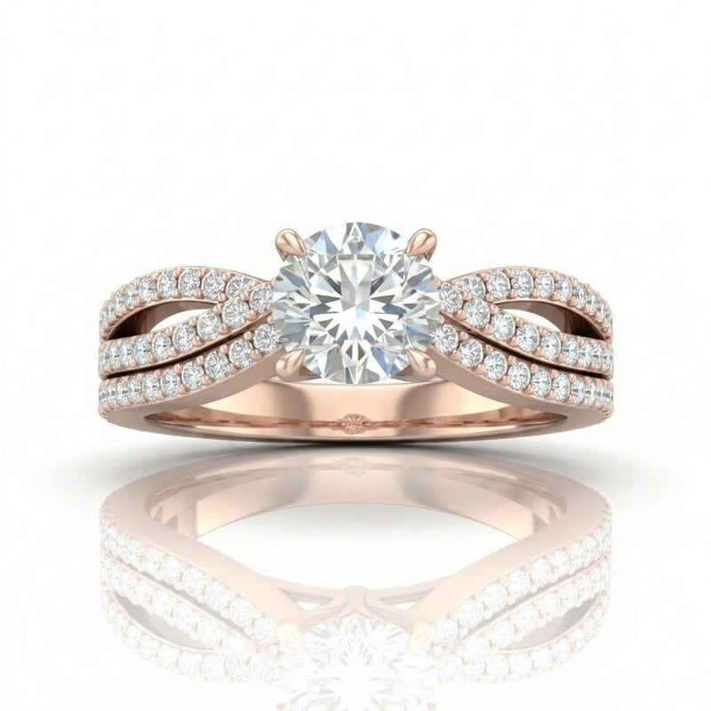 Rose Gold Serenique Infinity Round Diamond Engagement Ring