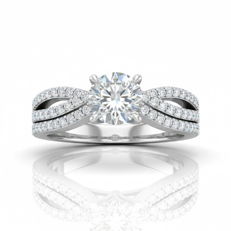 White Gold Serenique Infinity Round Diamond Engagement Ring