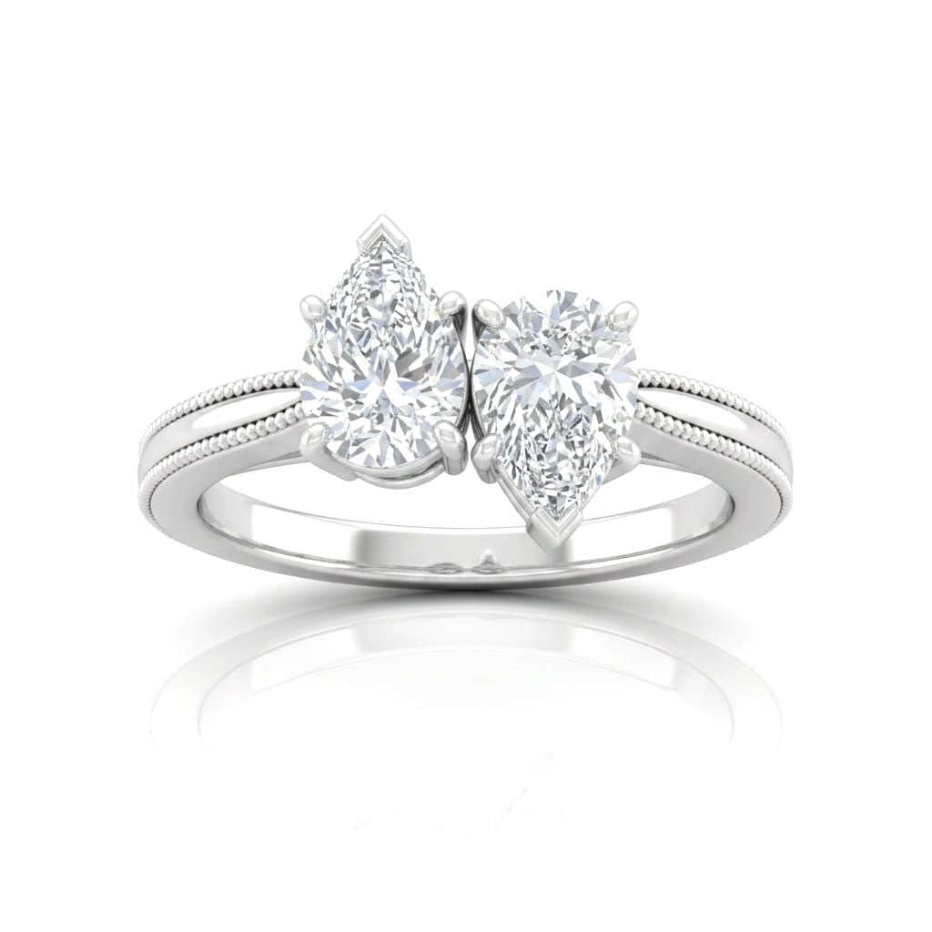 White Gold Éternelle Toi et Moi Pear & Round Diamond Engagement Ring