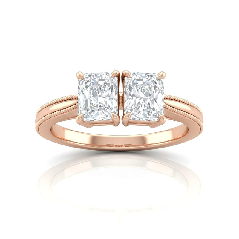 Rose Gold Éternelle Toi et Moi Radiant & Round Diamond Engagement Ring