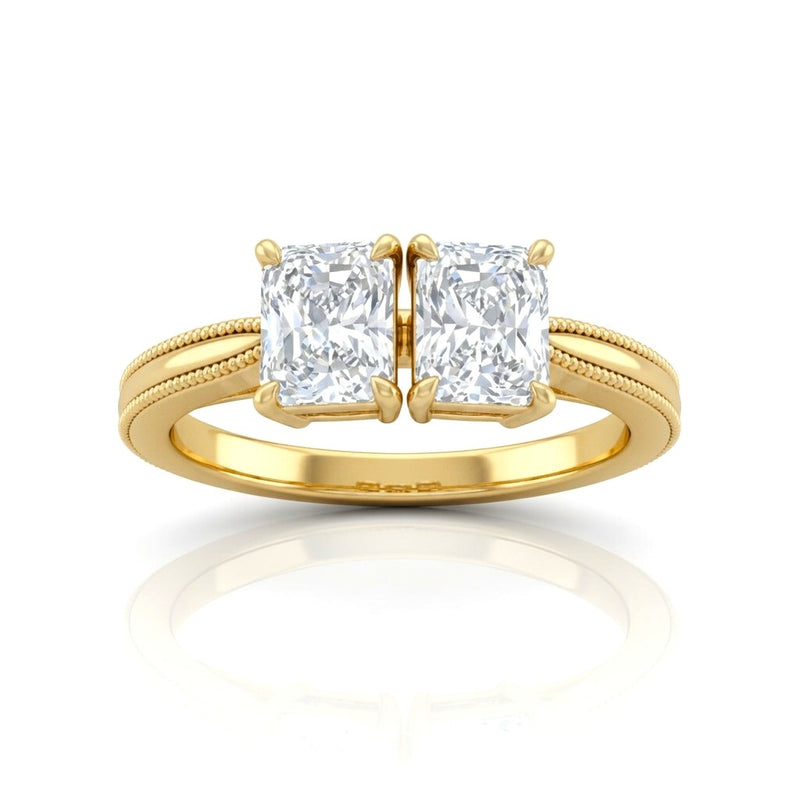 Yellow Gold Éternelle Toi et Moi Radiant & Round Diamond Engagement Ring