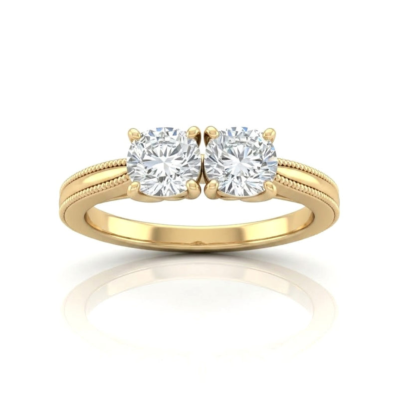 Yellow Gold Éternelle Toi et Moi Round & Pear Diamond Engagement Ring