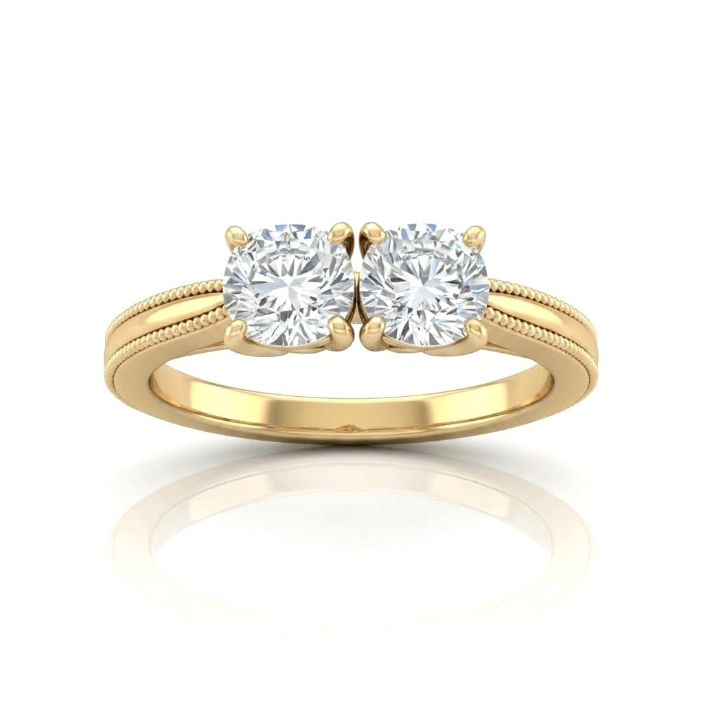 Yellow Gold Éternelle Toi et Moi Round & Pear Diamond Engagement Ring