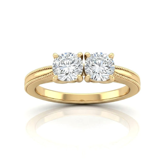 Yellow Gold Éternelle Toi et Moi Round & Pear Diamond Engagement Ring