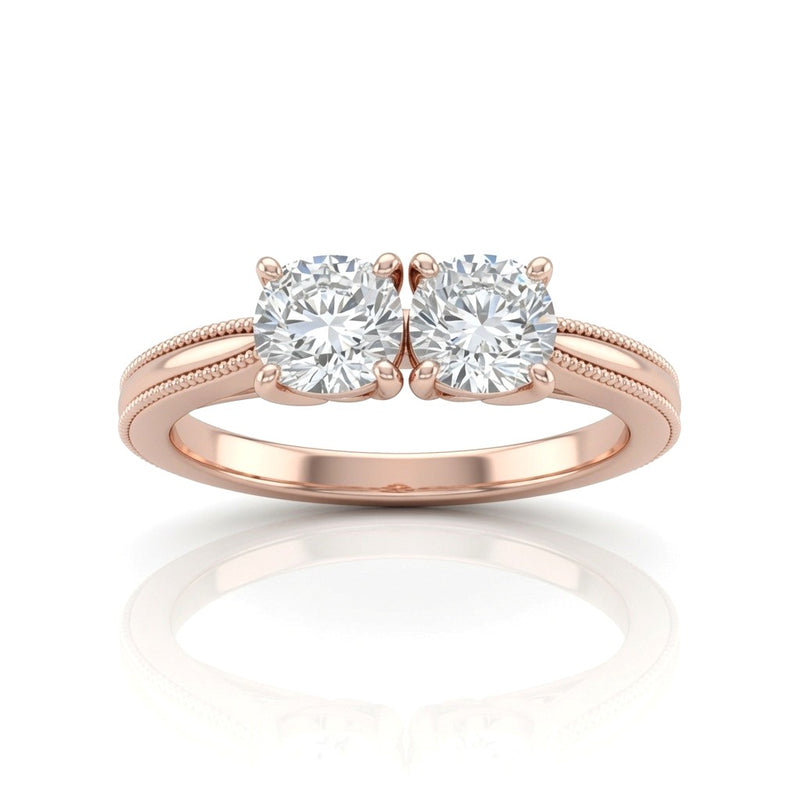 Rose Gold Éternelle Toi et Moi Round & Pear Diamond Engagement Ring