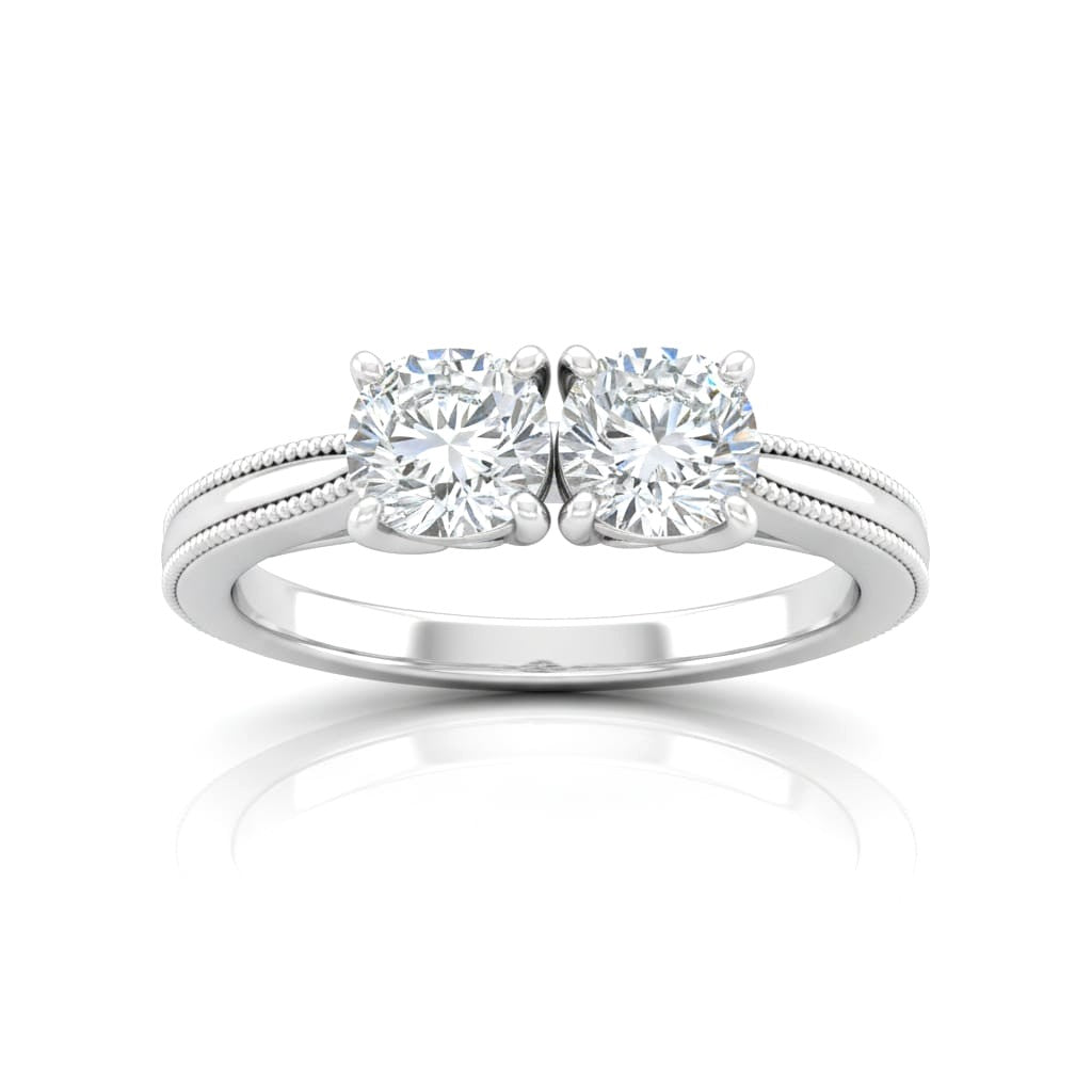 White Gold Éternelle Toi et Moi Round & Pear Diamond Engagement Ring