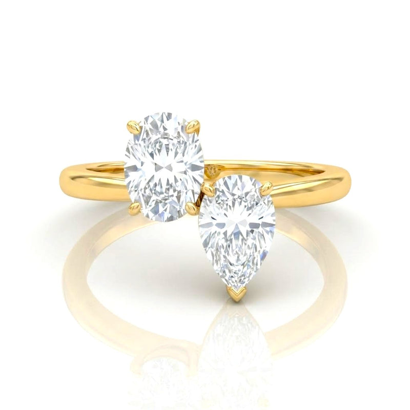 Yellow Gold Seraphine Toi et Moi Oval & Pear Diamond Engagement Ring