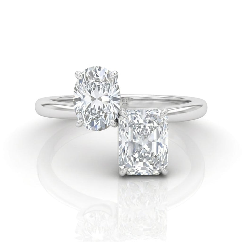 White Gold Seraphine Toi et Moi Oval & Radiant Diamond Engagement Ring