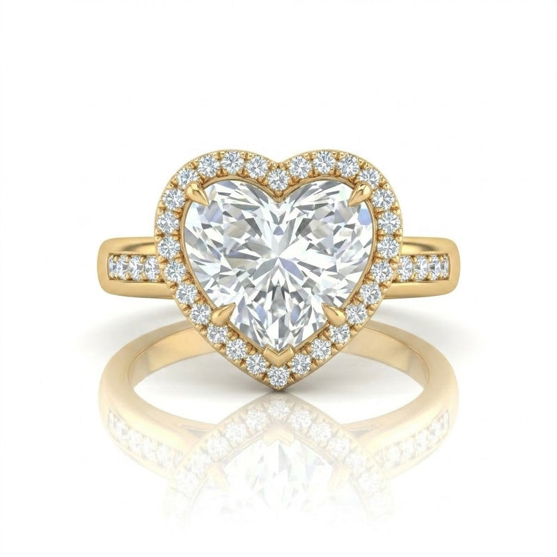 Yellow Gold Emperia Heart Halo Diamond Engagement Ring