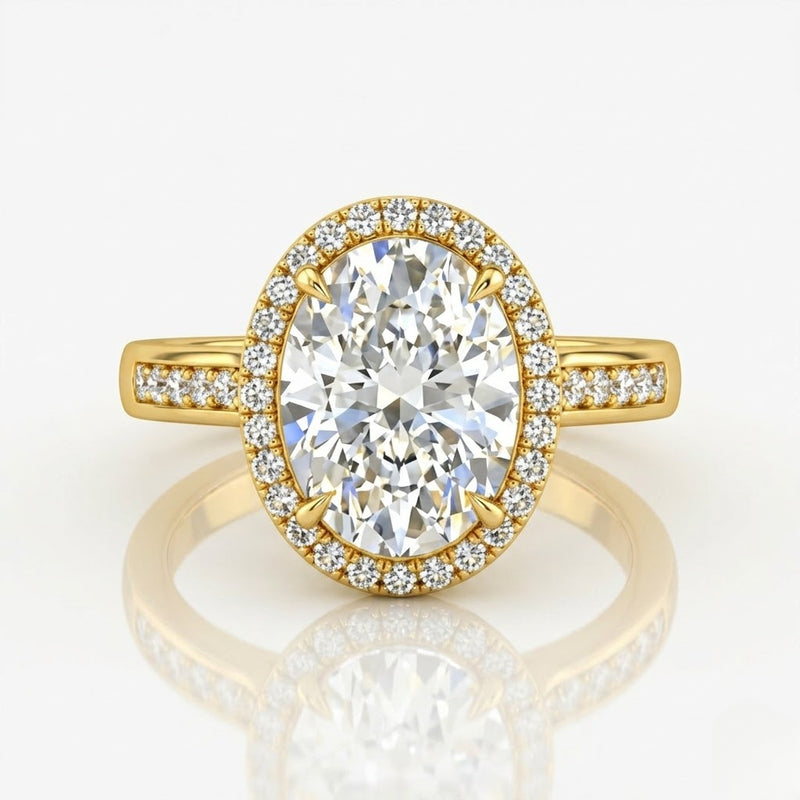 Yellow Gold Emperia Oval Halo Diamond Engagement Ring