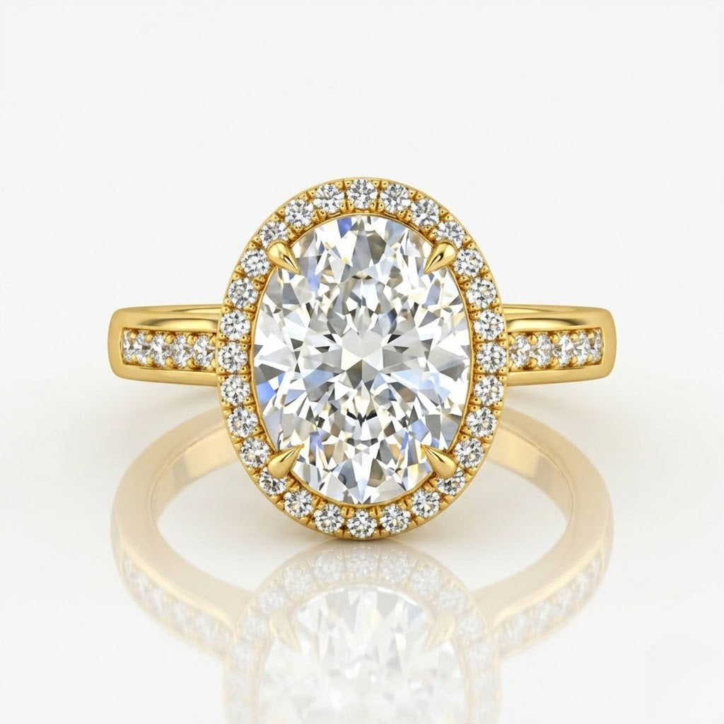 Yellow Gold Emperia Oval Halo Diamond Engagement Ring