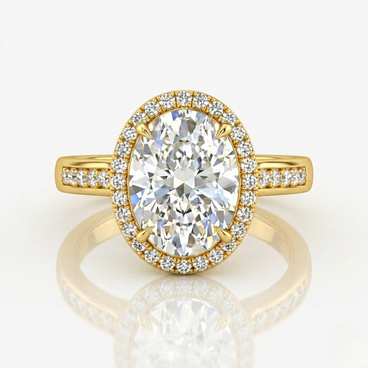 Yellow Gold Emperia Oval Halo Diamond Engagement Ring