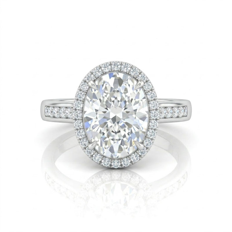 White Gold Emperia Oval Halo Diamond Engagement Ring