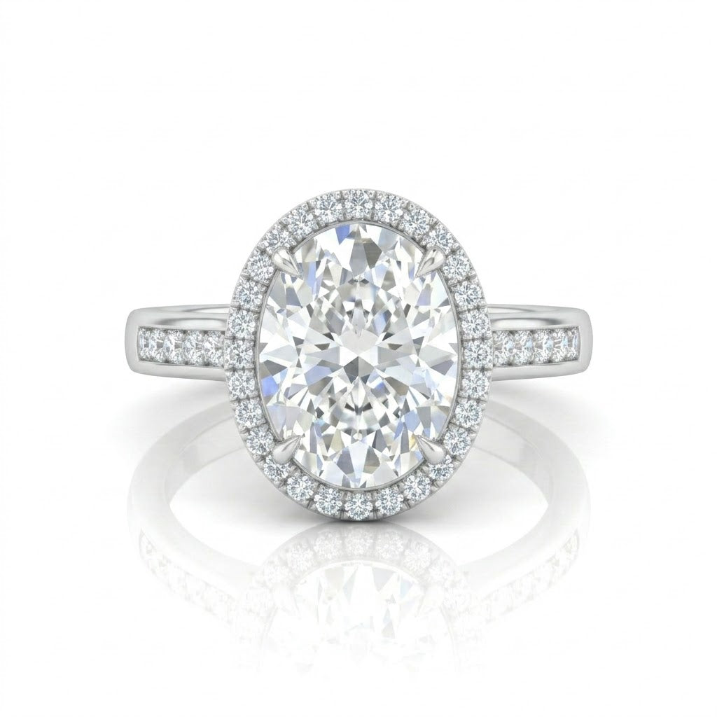 White Gold Emperia Oval Halo Diamond Engagement Ring