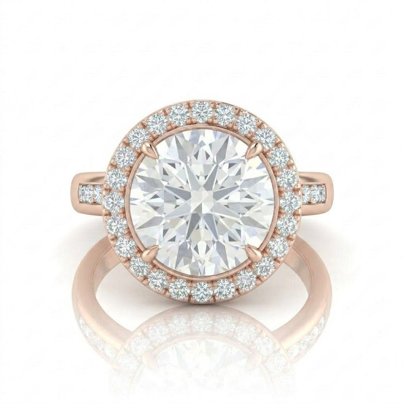 Rose Gold Emperia Round Halo Diamond Engagement Ring