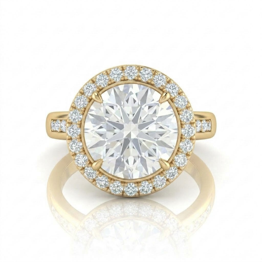 Yellow Gold Emperia Round Halo Diamond Engagement Ring