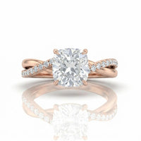 Rose Gold Novalisse Cushion Diamond Engagement Ring