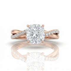 Rose Gold Novalisse Cushion Diamond Engagement Ring