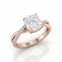 Rose Gold Novalisse Cushion Diamond Engagement Ring