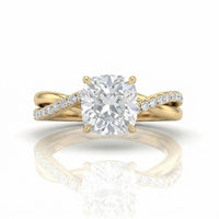 Yellow Gold Novalisse Cushion Diamond Engagement Ring