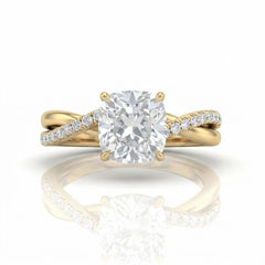 Yellow Gold Novalisse Cushion Diamond Engagement Ring