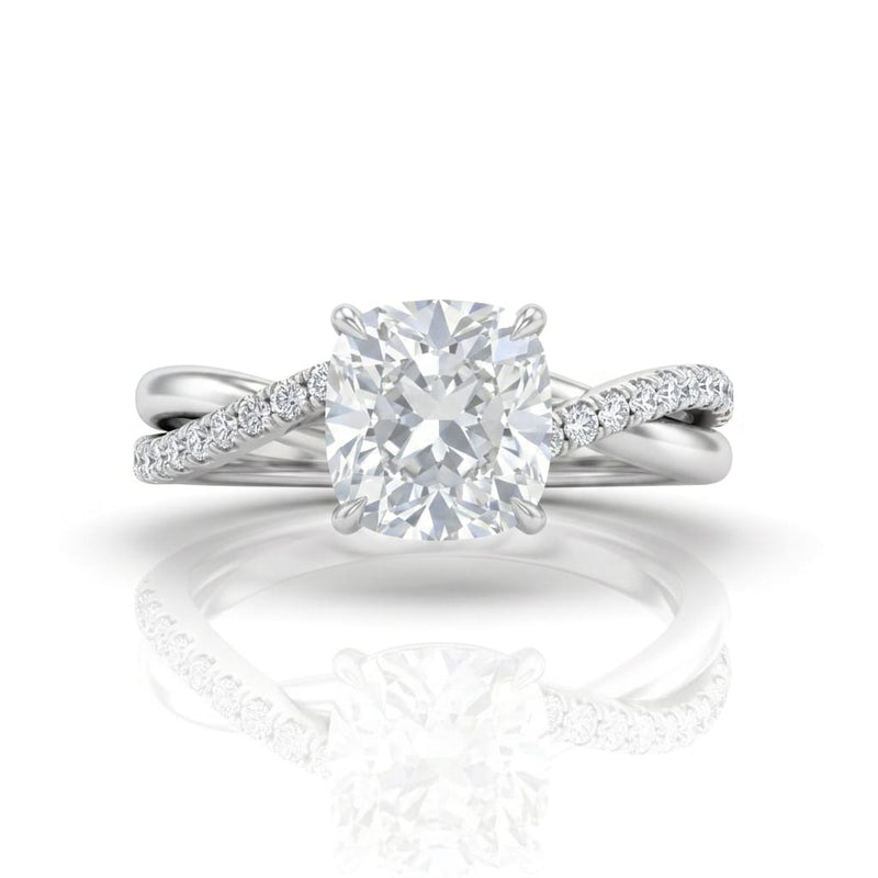 White Gold Novalisse Cushion Diamond Engagement Ring